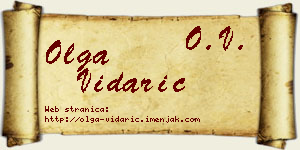 Olga Vidarić vizit kartica